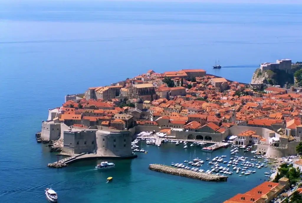 The view over the old town of Dubrovnik