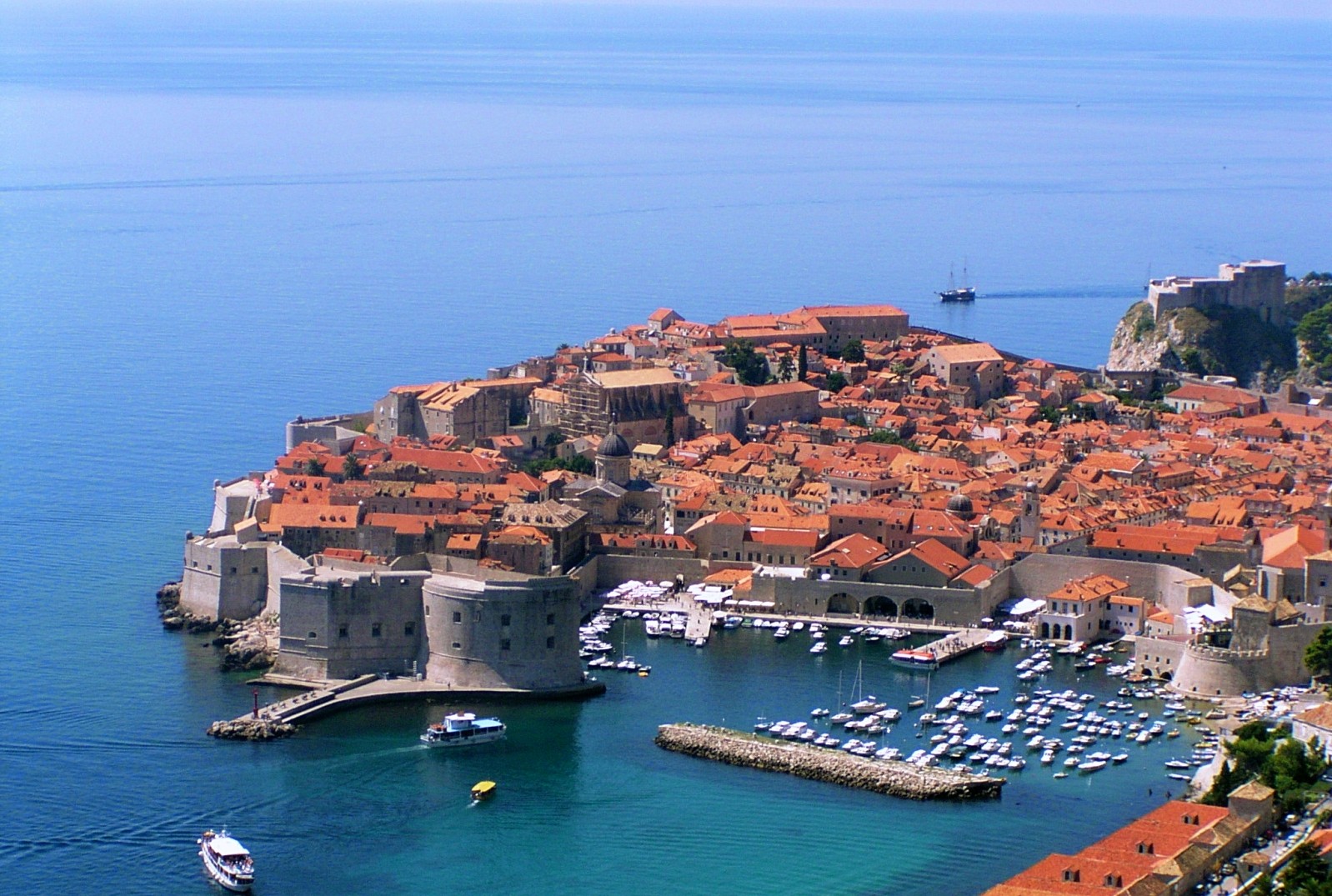 The view over the old town of Dubrovnik