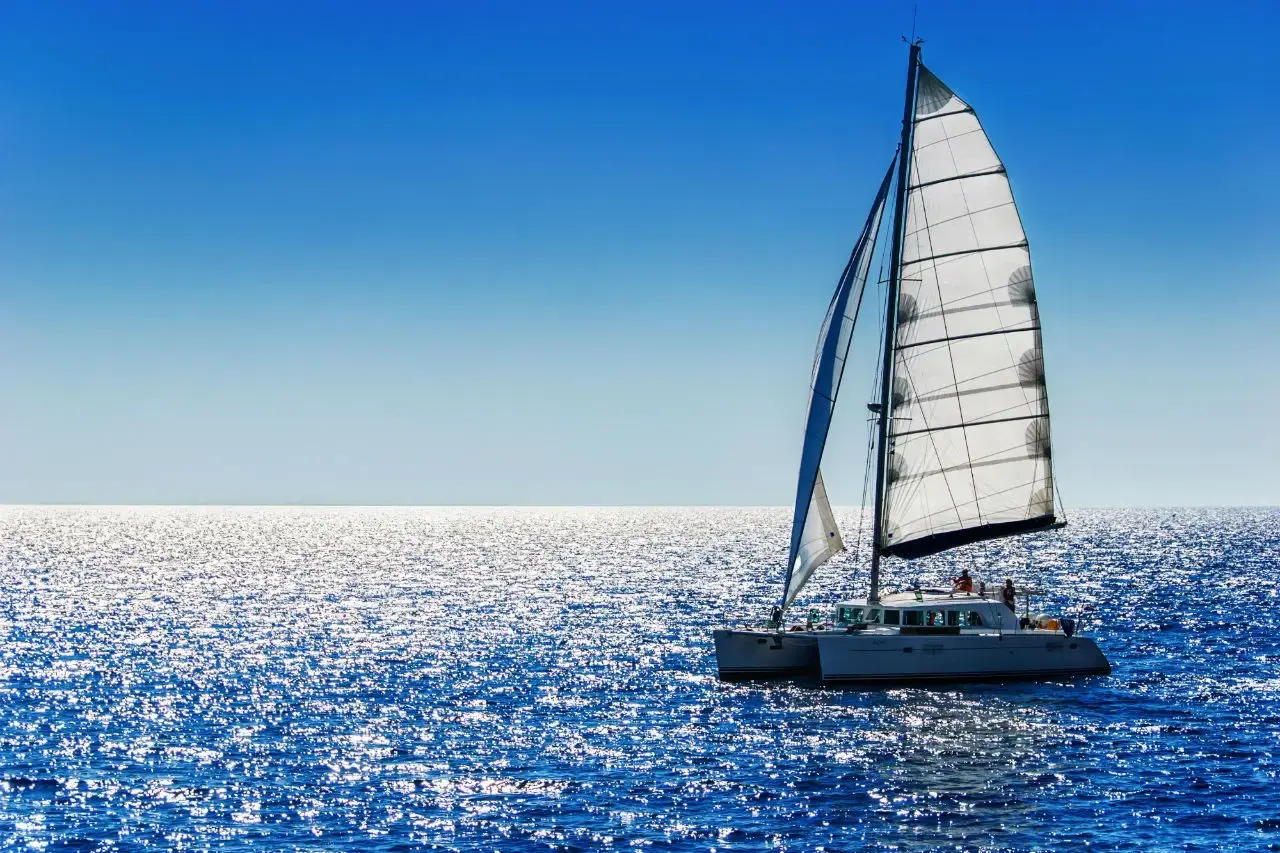 Catamaran sailing in Telascica bay