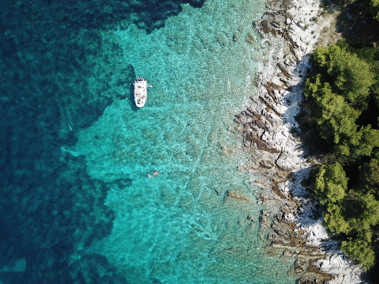 Crystal clear Sea Near Maslinica on Šolta in Croatia