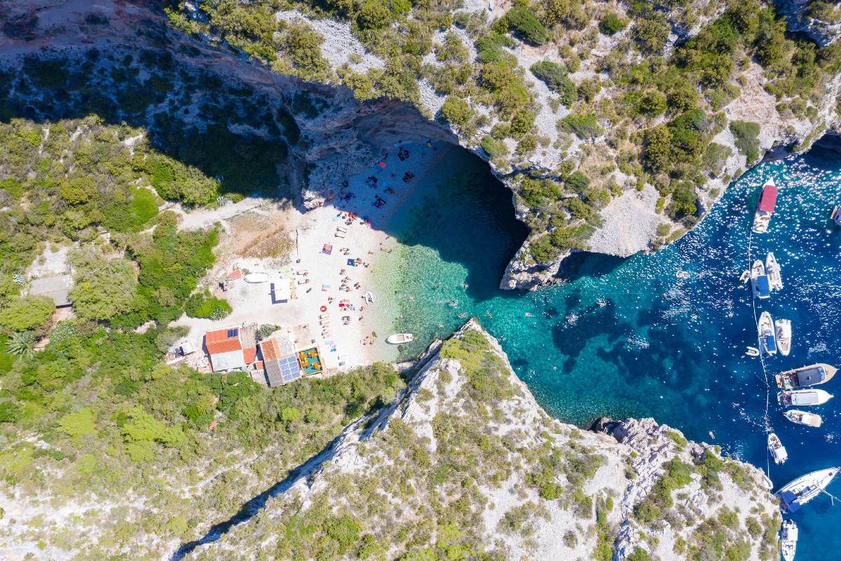 Stiniva Beach on Vis island in Croatia
