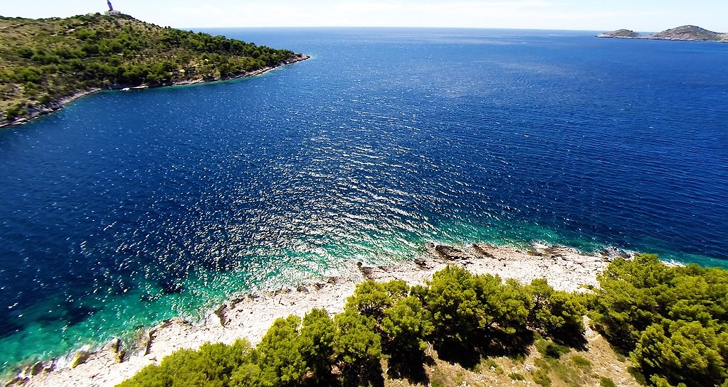 Lastovo beautiful coastline clear blue sea