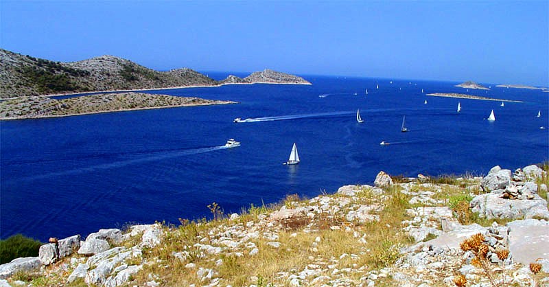 Sailboats in the Kornati archipelago