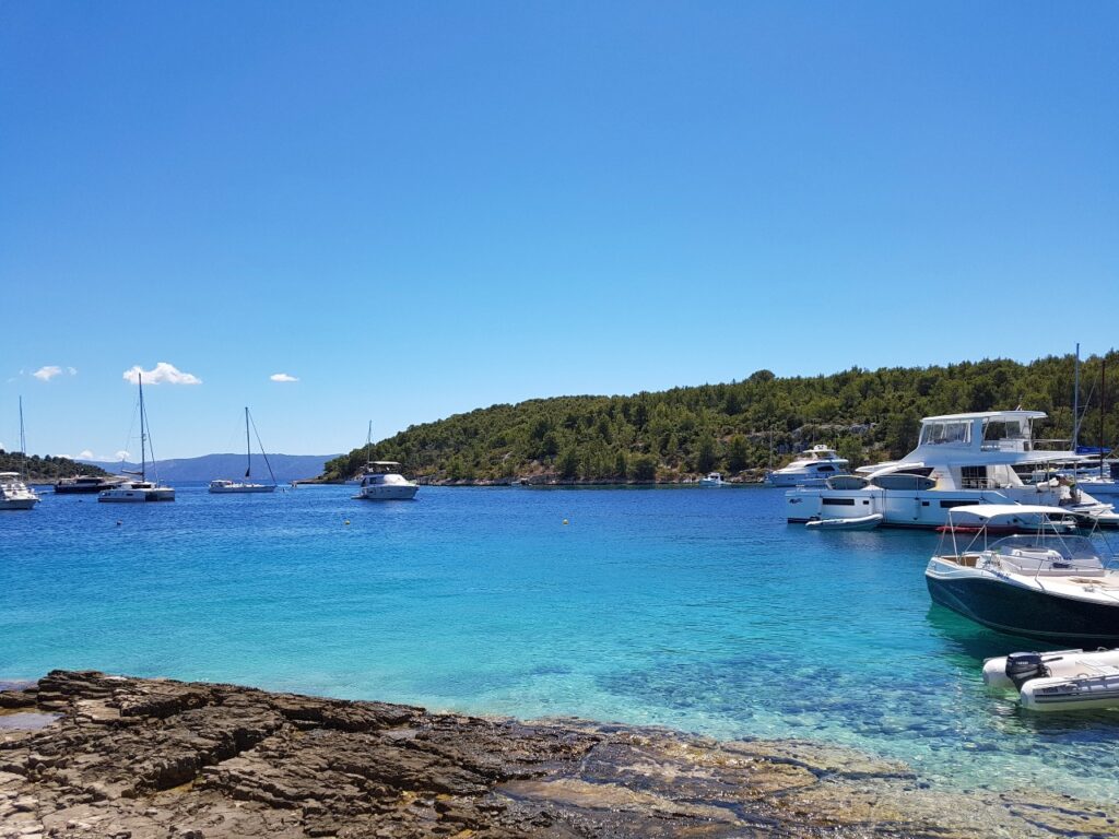 The-blue-of-the-sea-kissing-the-green-of-the-pine-trees-in-Zavala-bay