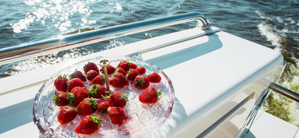 Healthy snack on sailboat in Croatia