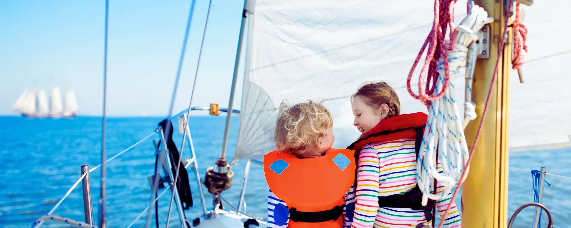 Kids on a sailboat in Croatia